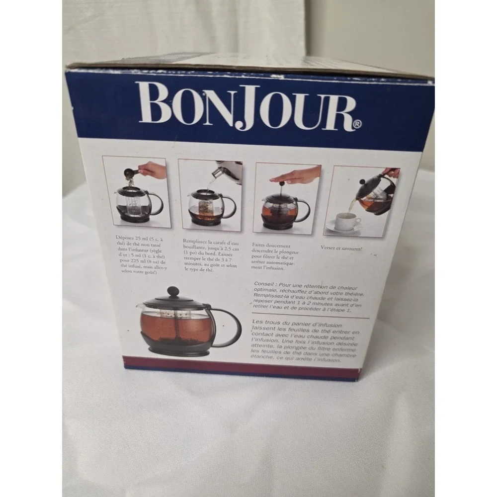 BONJOUR COFFEE & TEA GLASS TEAPOT 1 LITRE (35 FL OZ)
